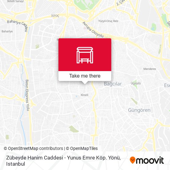 Zübeyde Hanim Caddesi - Yunus Emre Köp. Yönü map