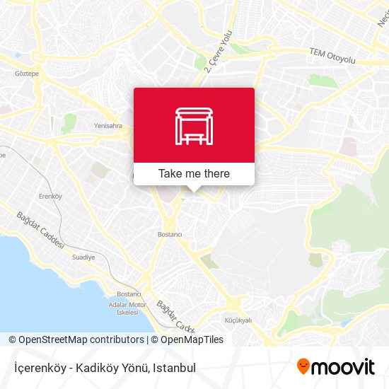 İçerenköy - Kadiköy Yönü map