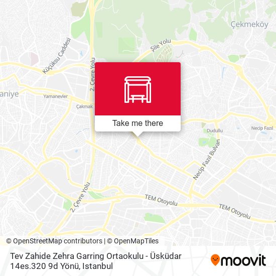 Tev Zahide Zehra Garring Ortaokulu - Üsküdar 14es.320 9d Yönü map