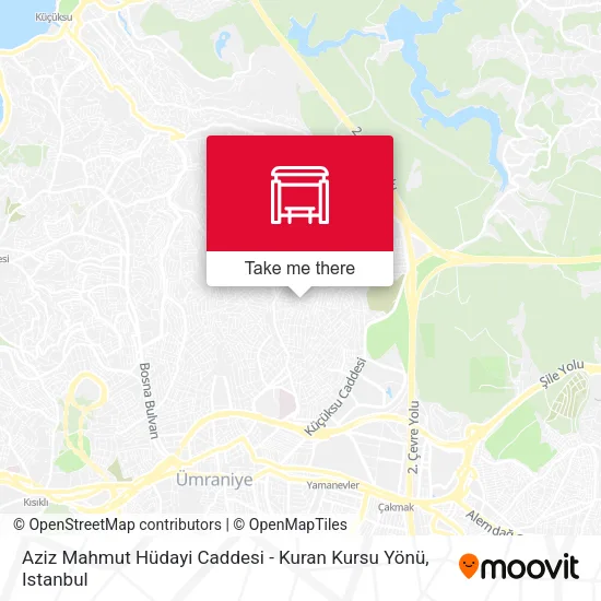 Aziz Mahmut Hüdayi Caddesi - Kuran Kursu Yönü map