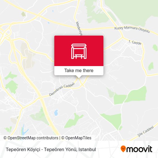 Tepeören Köyiçi - Tepeören Yönü map