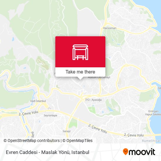 Evren Caddesi - Maslak Yönü map