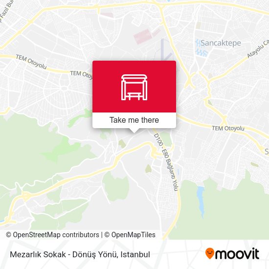 Mezarlık Sokak - Dönüş Yönü map