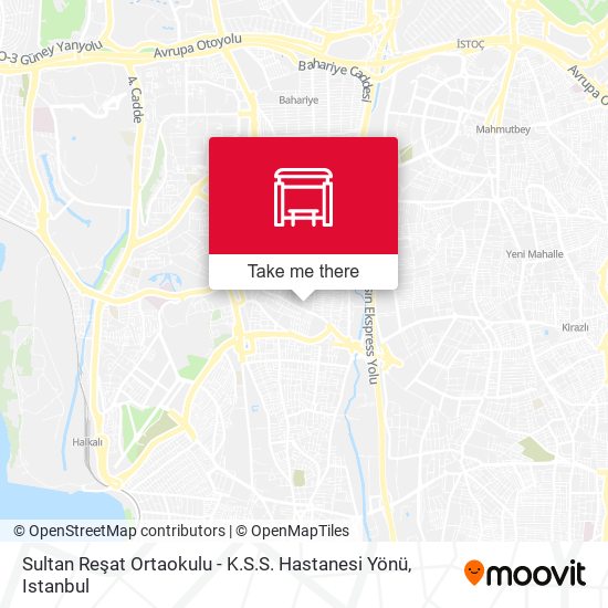 Sultan Reşat Ortaokulu - K.S.S. Hastanesi Yönü map