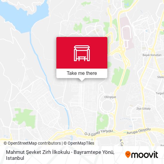 Mahmut Şevket Zirh İlkokulu - Bayramtepe Yönü map