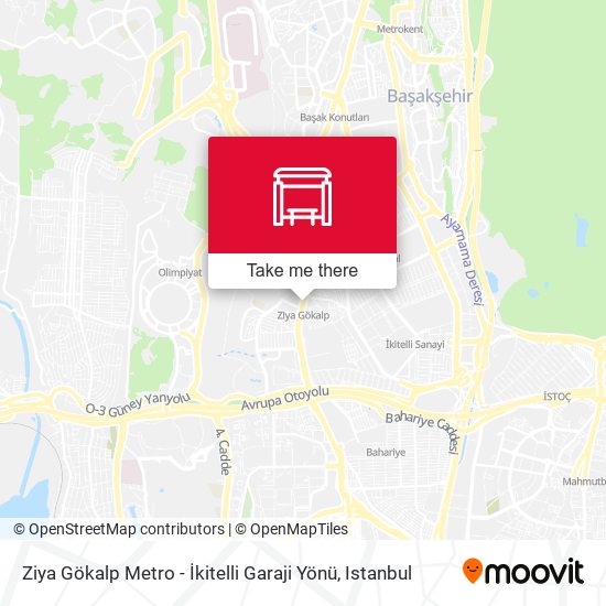 Ziya Gökalp Metro - İkitelli Garaji Yönü map
