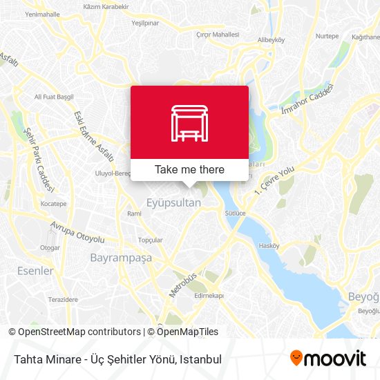 Tahta Minare - Üç Şehitler Yönü map