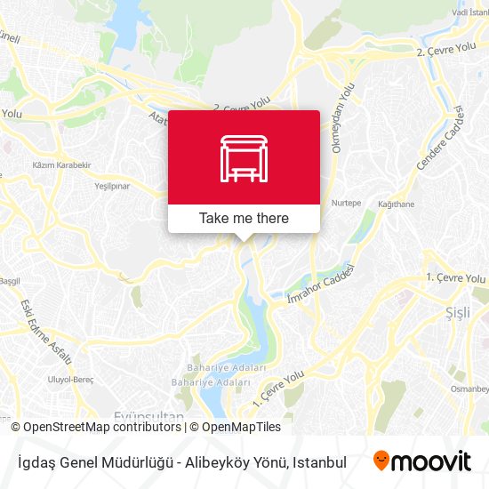 İgdaş Genel Müdürlüğü - Alibeyköy Yönü map