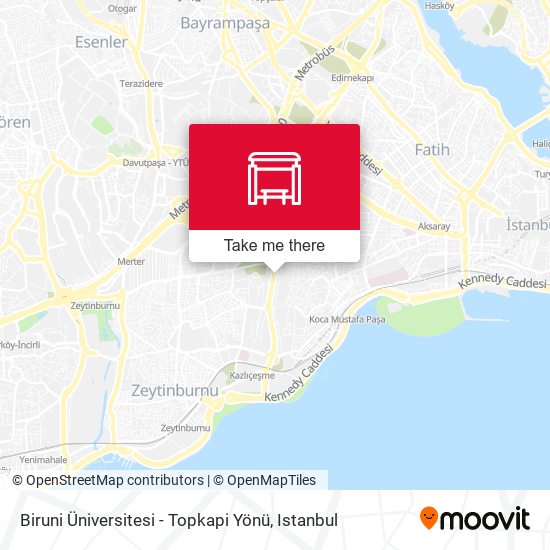 Biruni Üniversitesi - Topkapi Yönü map