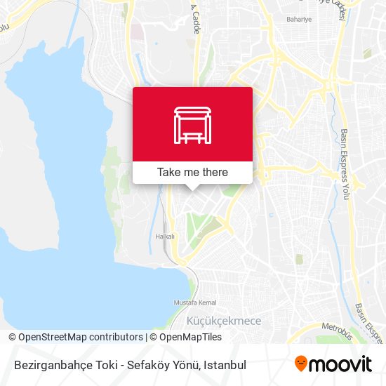 Bezirganbahçe Toki - Sefaköy Yönü map