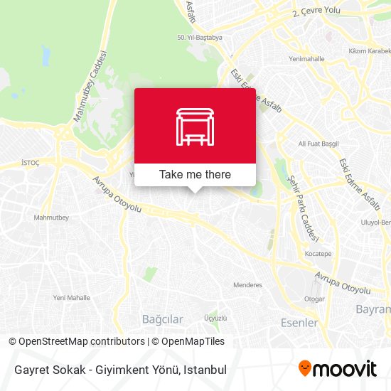 Gayret Sokak - Giyimkent Yönü map