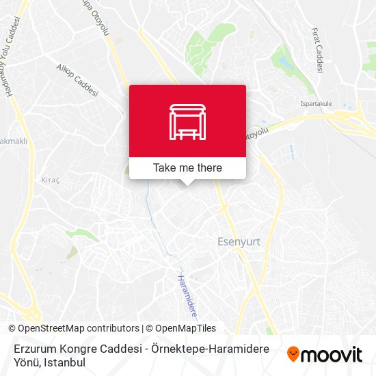 Erzurum Kongre Caddesi - Örnektepe-Haramidere Yönü map