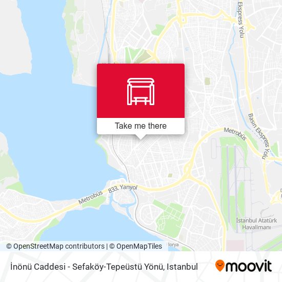 İnönü Caddesi - Sefaköy-Tepeüstü Yönü map
