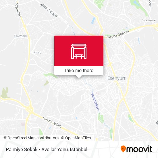 Palmiye Sokak - Avcilar Yönü map