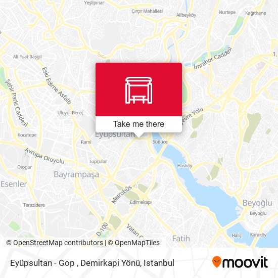 Eyüpsultan - Gop , Demirkapi Yönü map