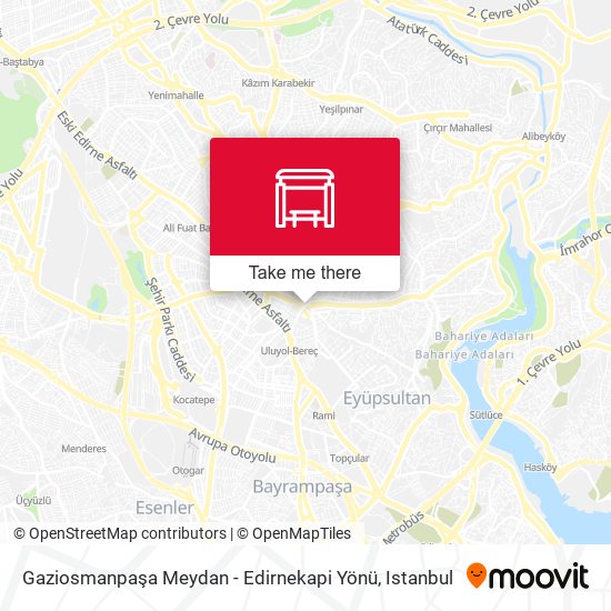 Gaziosmanpaşa Meydan - Edirnekapi Yönü map