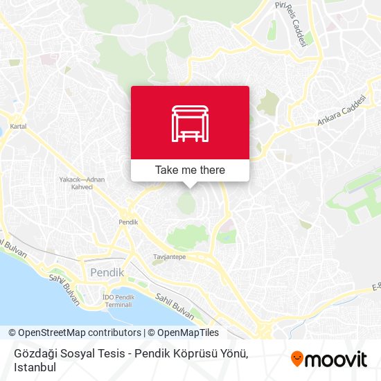 Gözdaği Sosyal Tesis - Pendik Köprüsü Yönü map