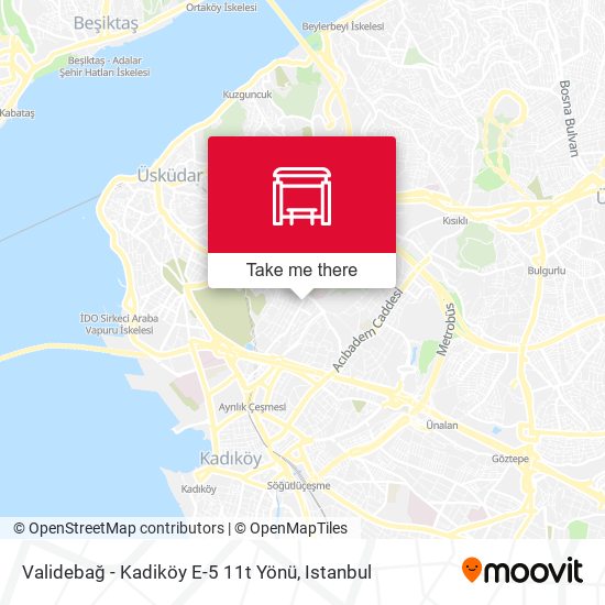 Validebağ - Kadiköy E-5 11t Yönü map
