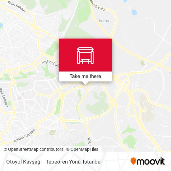 Otoyol Kavşaği - Tepeören Yönü map