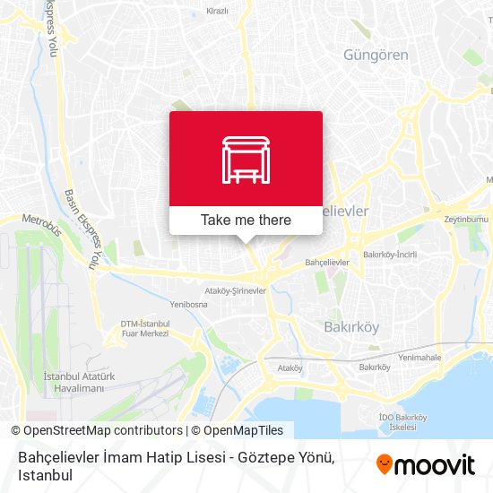 Bahçelievler İmam Hatip Lisesi - Göztepe Yönü map