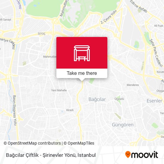 Bağcilar Çiftlik - Şirinevler Yönü map