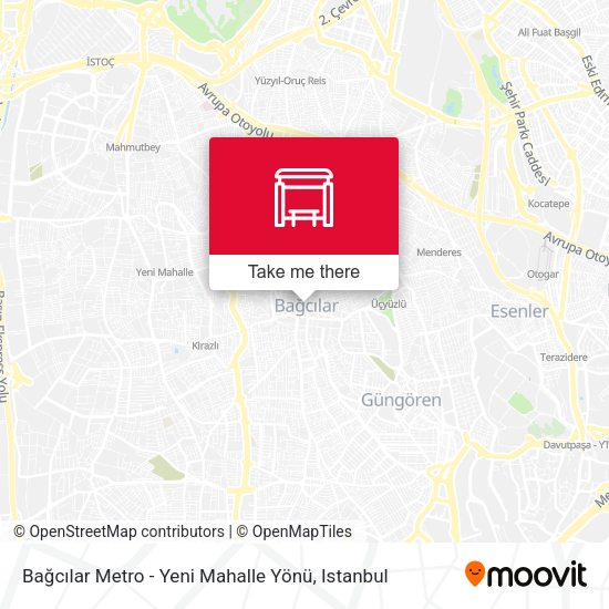 Bağcilar Metro - Yeni Mahalle Yönü map