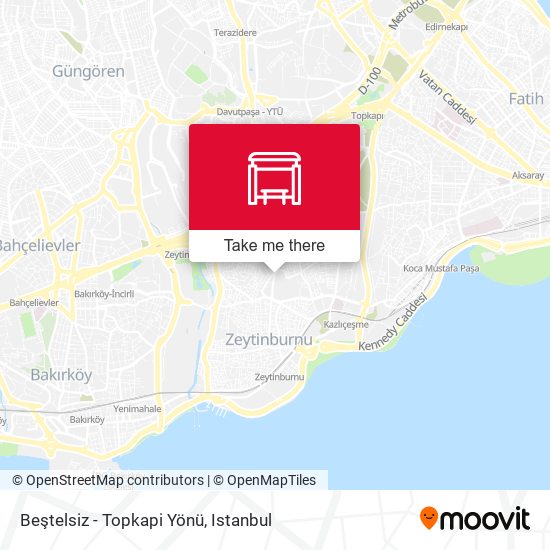 Beştelsiz - Topkapi Yönü map