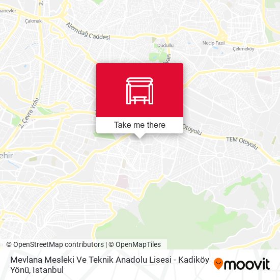 Mevlana Mesleki Ve Teknik Anadolu Lisesi - Kadiköy Yönü map
