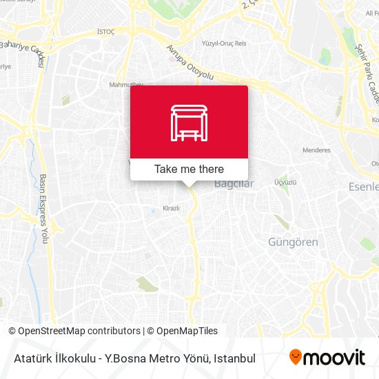 Atatürk İlkokulu - Y.Bosna Metro Yönü map