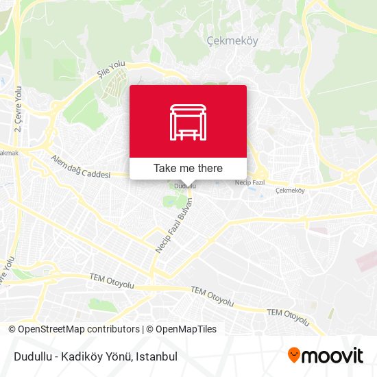 Dudullu - Kadiköy Yönü map
