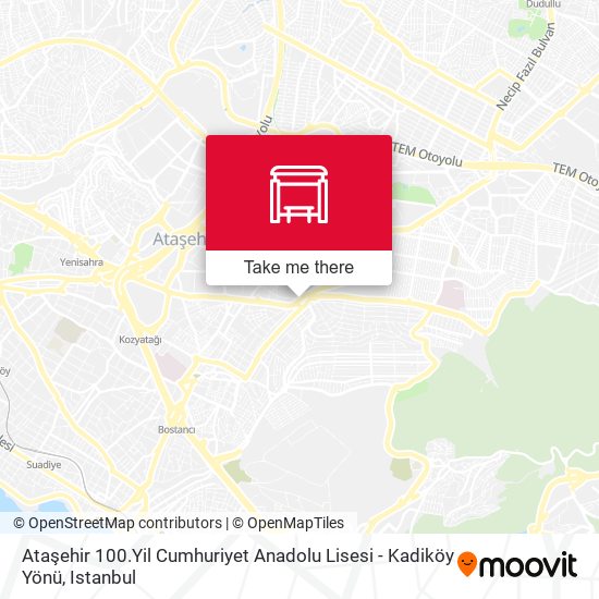 Ataşehir 100.Yil Cumhuriyet Anadolu Lisesi - Kadiköy Yönü map