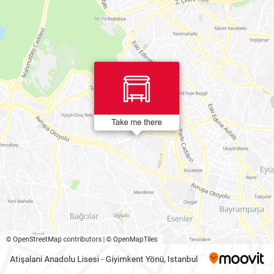 Atişalani Anadolu Lisesi - Giyimkent Yönü map