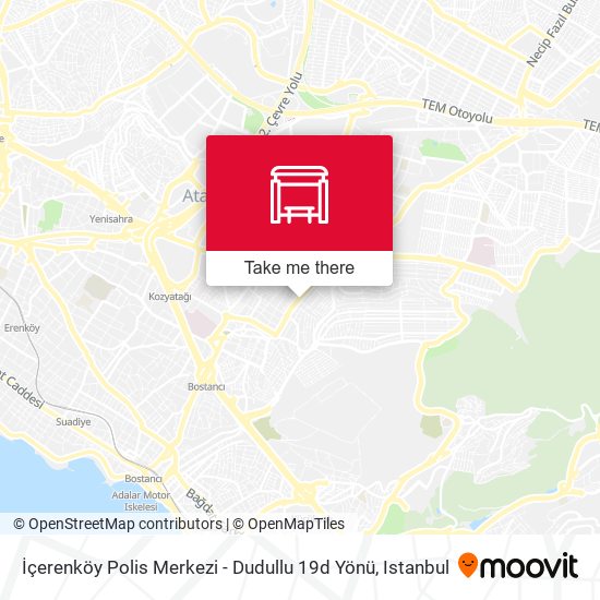 İçerenköy Polis Merkezi - Dudullu 19d Yönü map