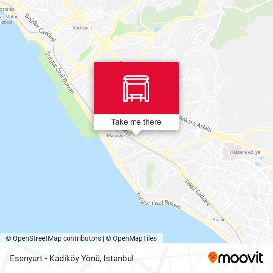 Esenyurt - Kadiköy Yönü map
