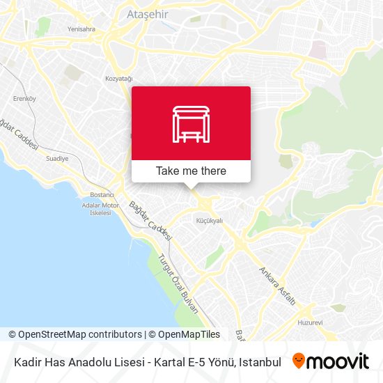 Kadir Has Anadolu Lisesi - Kartal E-5 Yönü map