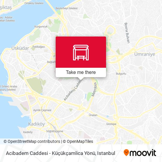 Acibadem Caddesi - Küçükçamlica Yönü map