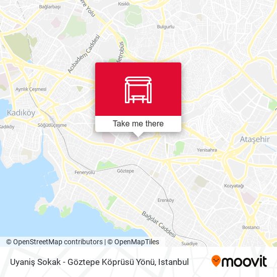 Uyaniş Sokak - Göztepe Köprüsü Yönü map