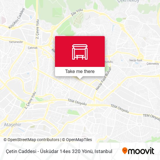 Çetin Caddesi - Üsküdar 14es 320 Yönü map