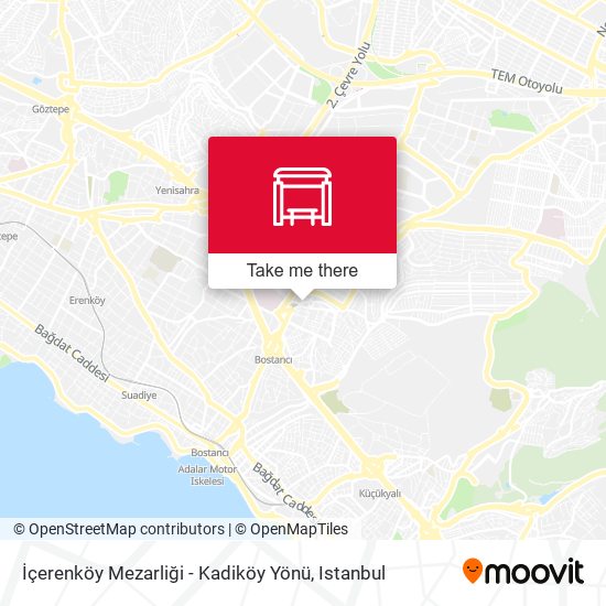 İçerenköy Mezarliği - Kadiköy Yönü map