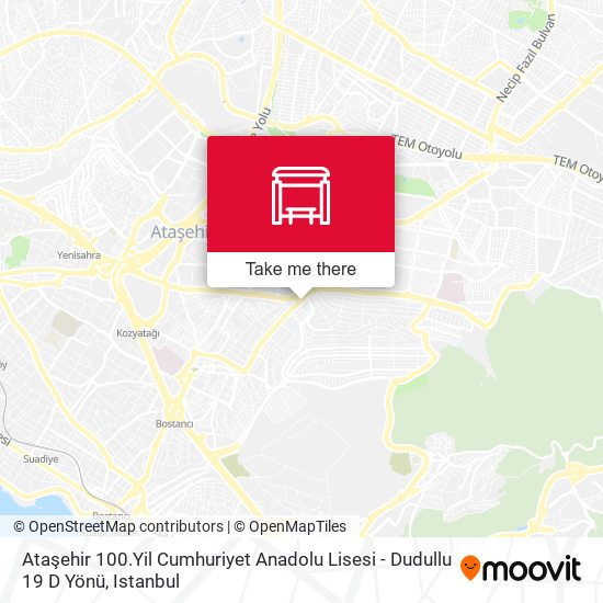 Ataşehir 100.Yil Cumhuriyet Anadolu Lisesi - Dudullu 19 D Yönü map