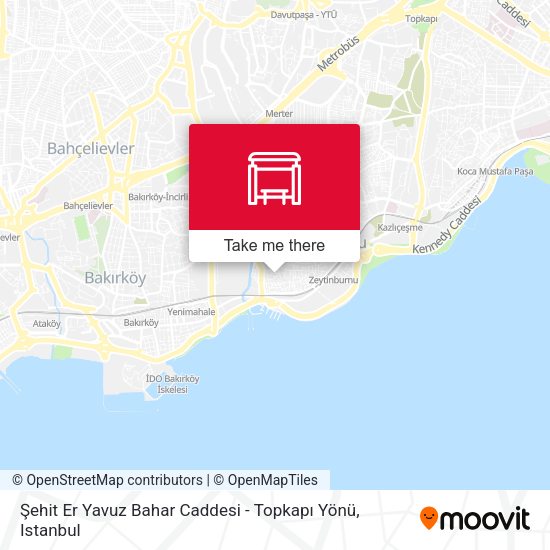 Şehit Er Yavuz Bahar Caddesi - Topkapı Yönü map