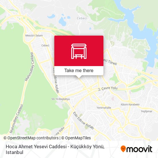 Hoca Ahmet Yesevi Caddesi - Küçükköy Yönü map