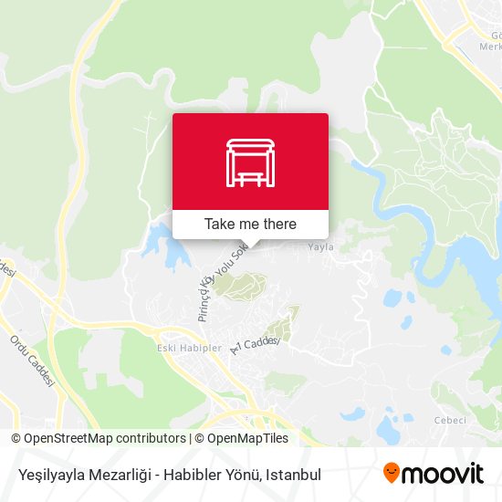 Yeşilyayla Mezarliği - Habibler Yönü map