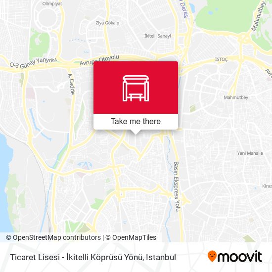 Ticaret Lisesi - İkitelli Köprüsü Yönü map