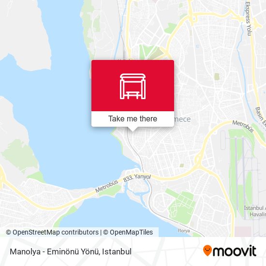 Manolya - Eminönü Yönü map