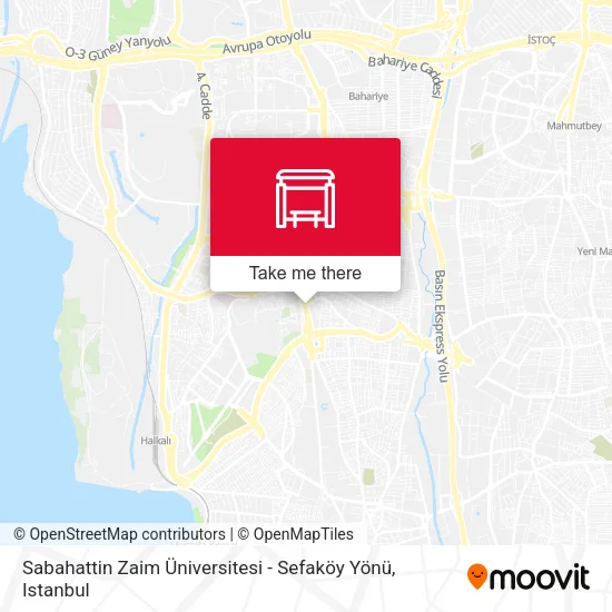 Sabahattin Zaim Üniversitesi - Sefaköy Yönü map