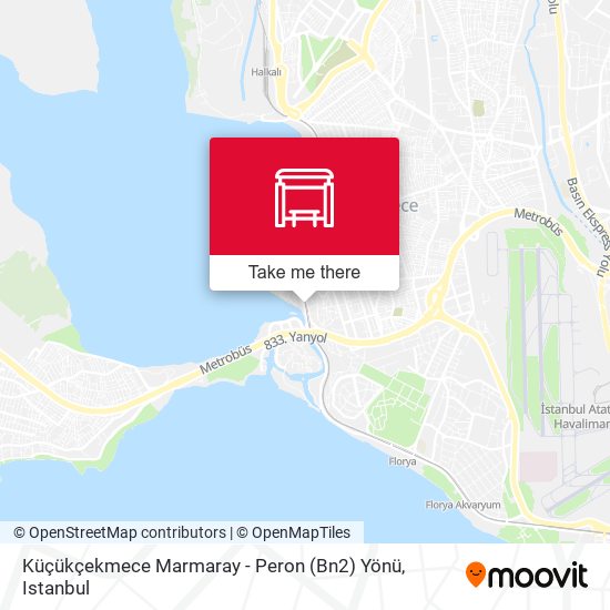 Küçükçekmece Marmaray - Peron (Bn2) Yönü map