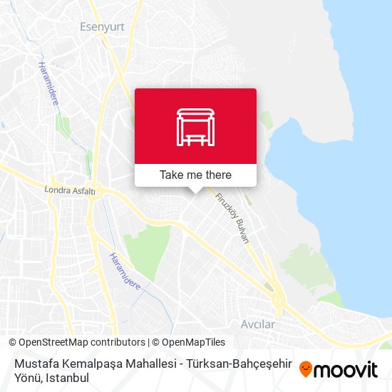 Mustafa Kemalpaşa Mahallesi - Türksan-Bahçeşehir Yönü map
