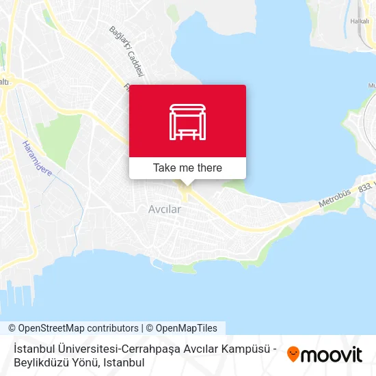 İstanbul Üniversitesi-Cerrahpaşa Avcılar Kampüsü - Beylikdüzü Yönü map