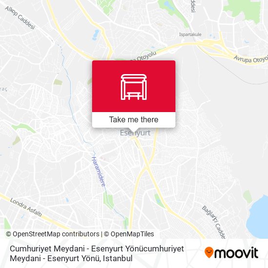 Cumhuriyet Meydani - Esenyurt Yönücumhuriyet Meydani - Esenyurt Yönü map